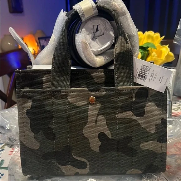 Coach Black and Gray Camouflage Tote 26